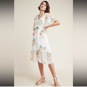 Farm Rio Eloisa Floral White Dress Size Small